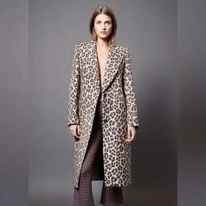 Smythe Leopard Peaked Lapel Coat